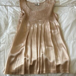 Vintage Valentino champagne Smocked dress size L